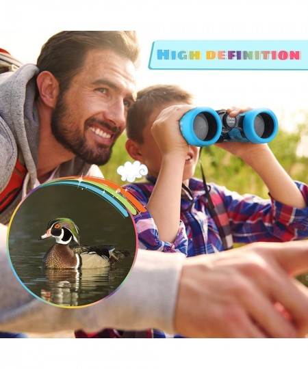 2 Pieces Christmas Kid Binoculars High Resolution Toy Gifts for 3-12 Years Boys Girl Shockproof Waterproof Mini Binocular Com...