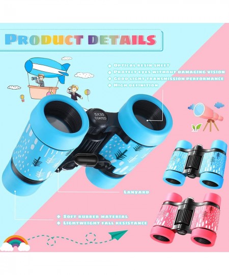 2 Pieces Christmas Kid Binoculars High Resolution Toy Gifts for 3-12 Years Boys Girl Shockproof Waterproof Mini Binocular Com...