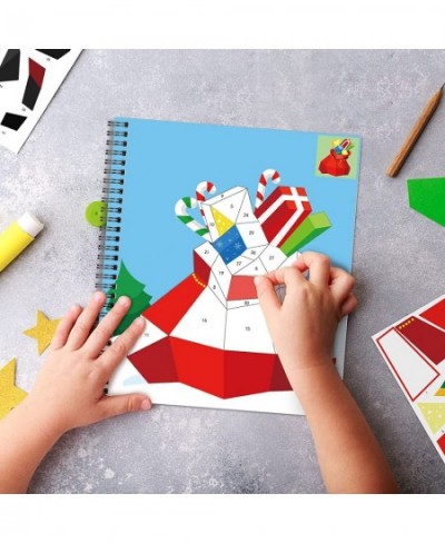 2PCS Christmas Crafts for Kids Ages 4-8 Sticker Paint Books Includes Elf Santa Penguins Snowman and More Designs Gift Party C...