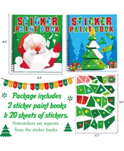 2PCS Christmas Crafts for Kids Ages 4-8 Sticker Paint Books Includes Elf Santa Penguins Snowman and More Designs Gift Party C...