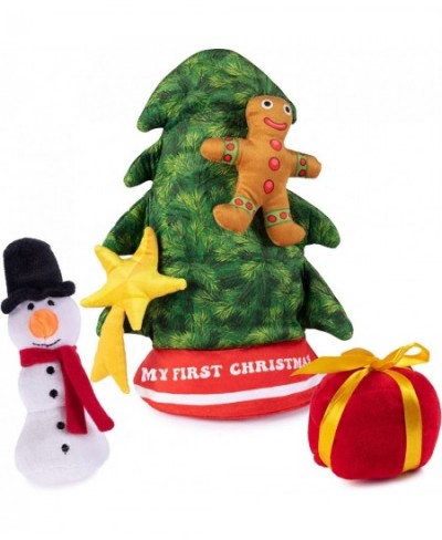 Singing Christmas Tree Plush Set | Includes 4 Soft Plush Ornaments with Plush Christmas Tree Shaped Carrier | Toy Christmas T...