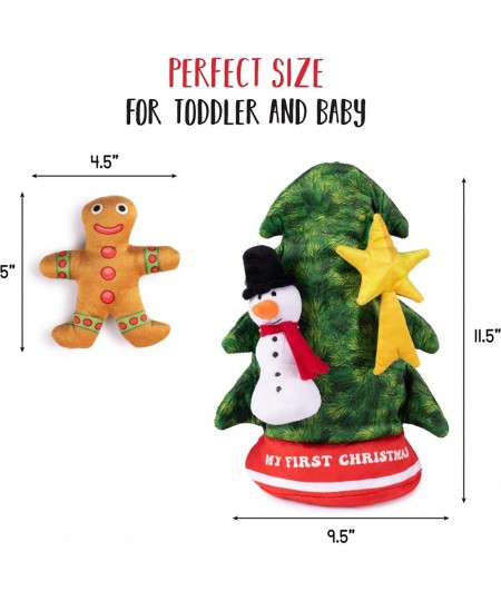 Singing Christmas Tree Plush Set | Includes 4 Soft Plush Ornaments with Plush Christmas Tree Shaped Carrier | Toy Christmas T...