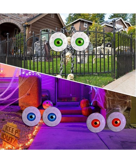 6 pcs 22" Halloween Inflatable 4D Eyeball Crazy Inflatable Aluminum Film Eyeball for Indoor and Outdoor Garden Yard Halloween...