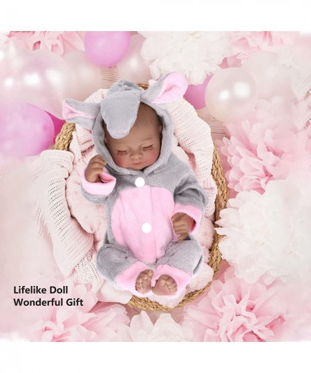 Newborn Baby Doll 10 Inch Soft Lovely Exquisite Lifelike Infant Doll Safe Flexible for Holiday Party(10inch Closed Eyes Black...