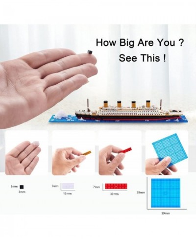 Architecture Titanic Model Building Set for Adults Cruise Ship Micro Blocks Kit a DIY Mini Bricks Toys Gifts for Kids (1872 P...