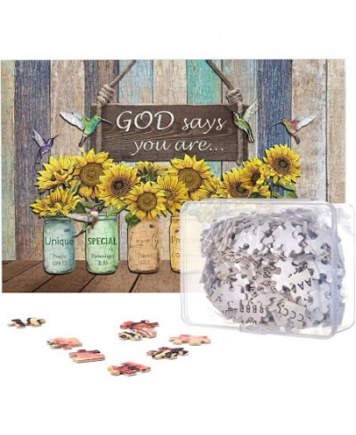 Inspirational Quotes Jigsaw Puzzle 300 Pieces God Says You are Wooden Jigsaw Puzzle for Family Gathering Activities $29.29 - ...