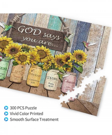 Inspirational Quotes Jigsaw Puzzle 300 Pieces God Says You are Wooden Jigsaw Puzzle for Family Gathering Activities $29.29 - ...