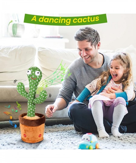 Baby Toys Dancing Talking Cactus for Boys Girls Singing Cactus Plush Toy with LED Light Can Twist Body Recording Mimic Repeat...