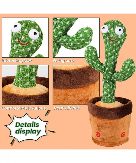 Baby Toys Dancing Talking Cactus for Boys Girls Singing Cactus Plush Toy with LED Light Can Twist Body Recording Mimic Repeat...