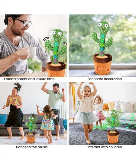 Baby Toys Dancing Talking Cactus for Boys Girls Singing Cactus Plush Toy with LED Light Can Twist Body Recording Mimic Repeat...