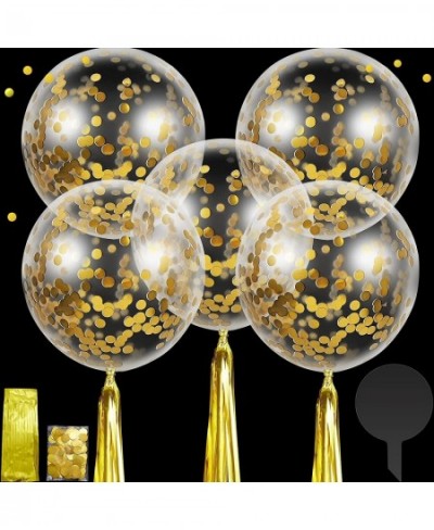 30 Pieces 24 Inch Jumbo Bubble Confetti Balloons Including 10 Bobo Balloons with 10 Bags Confetti and 10 Shiny Tassels for We...