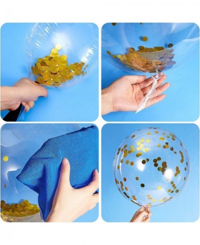 30 Pieces 24 Inch Jumbo Bubble Confetti Balloons Including 10 Bobo Balloons with 10 Bags Confetti and 10 Shiny Tassels for We...