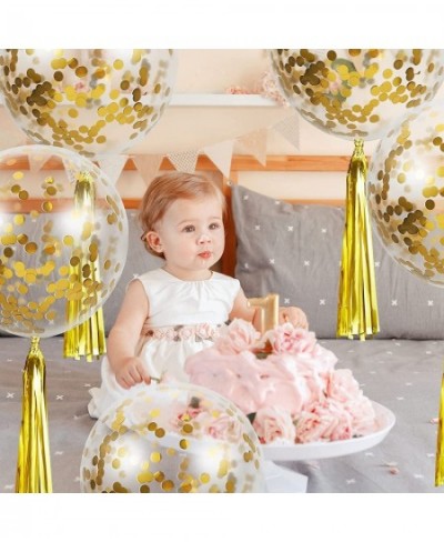 30 Pieces 24 Inch Jumbo Bubble Confetti Balloons Including 10 Bobo Balloons with 10 Bags Confetti and 10 Shiny Tassels for We...