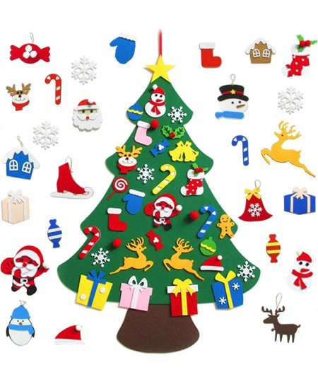 DIY Felt Christmas Tree for Kids Toddlers Wall 3.5FT Felt Craft Kits with Detachable Ornaments Snowflake Snowman Christmas Gi...