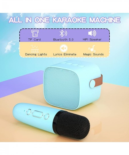 Kids Toy Karaoke Machine Portable Bluetooth Speaker with Wireless Microphone Music MP3 Player for 4 5 6 7 8 9 10+ Year Old Gi...