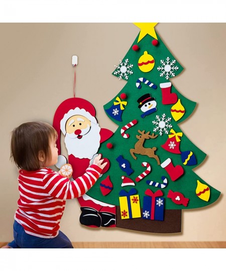 DIY Felt Christmas Tree for Kids Toddlers Wall 3.5FT Felt Craft Kits with Detachable Ornaments Snowflake Snowman Christmas Gi...