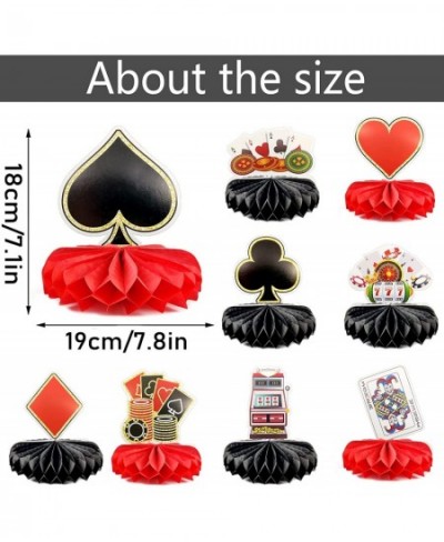 9 Pieces Casino Themed Honeycomb Centerpiece 3D Table Party Decoration Paper Centerpieces for Poker Vegas Birthday Fiesta Par...