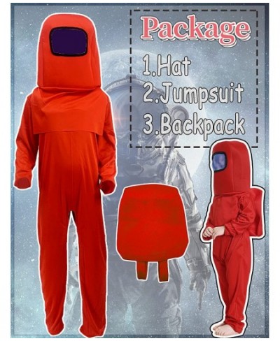 Kids Astronaut Costume Game Space Suit Red Blue Jumpsuit Halloween Backpack Cosplay Costumes for Boys Kids Aged 3-10 $33.04 -...