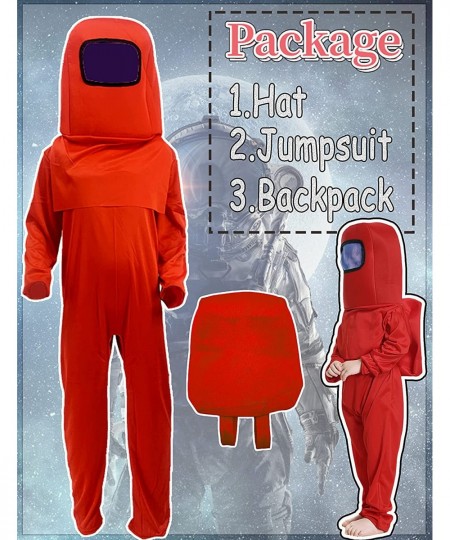 Kids Astronaut Costume Game Space Suit Red Blue Jumpsuit Halloween Backpack Cosplay Costumes for Boys Kids Aged 3-10 $33.04 -...