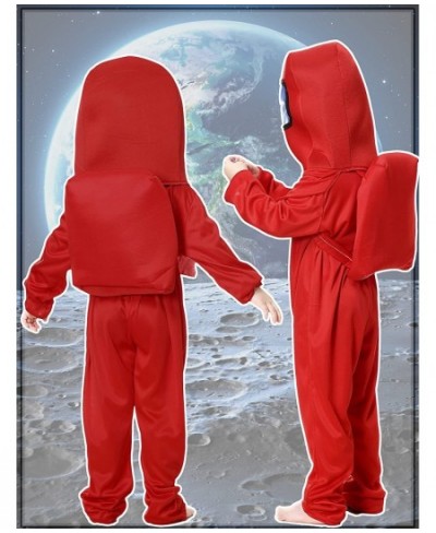 Kids Astronaut Costume Game Space Suit Red Blue Jumpsuit Halloween Backpack Cosplay Costumes for Boys Kids Aged 3-10 $33.04 -...