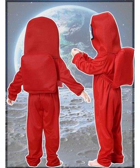 Kids Astronaut Costume Game Space Suit Red Blue Jumpsuit Halloween Backpack Cosplay Costumes for Boys Kids Aged 3-10 $33.04 -...