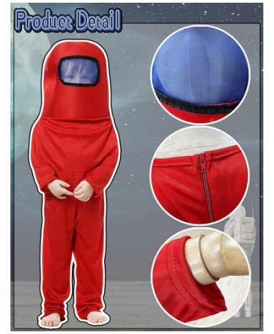 Kids Astronaut Costume Game Space Suit Red Blue Jumpsuit Halloween Backpack Cosplay Costumes for Boys Kids Aged 3-10 $33.04 -...