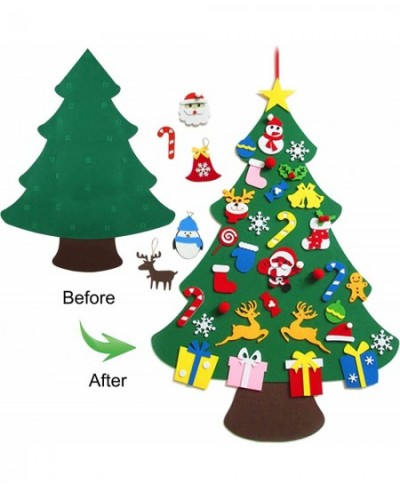 DIY Felt Christmas Tree for Kids Toddlers Wall 3.5FT Felt Craft Kits with Detachable Ornaments Snowflake Snowman Christmas Gi...