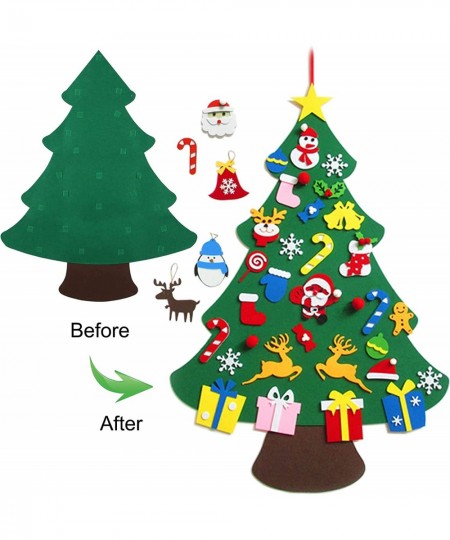 DIY Felt Christmas Tree for Kids Toddlers Wall 3.5FT Felt Craft Kits with Detachable Ornaments Snowflake Snowman Christmas Gi...