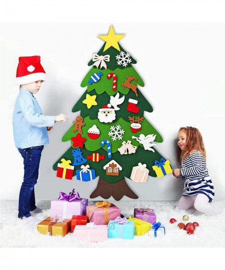 DIY Felt Christmas Tree for Kids Toddlers Wall 3.5FT Felt Craft Kits with Detachable Ornaments Snowflake Snowman Christmas Gi...