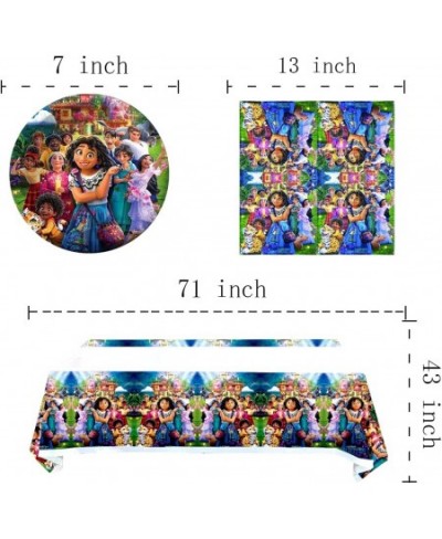 Encanto Birthday Party Supplies Includes 20 Paper Plates - 20 Napkin - 1 Table Cloth Serves 20 Guest $24.16 - Kids' Party Tab...