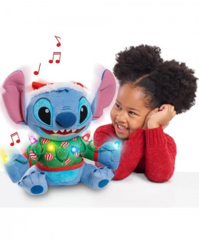 Disney Holiday Lights Stitch 9-inch Feature Plush Stuffed Animal with Lights and Sounds Officially Licensed Kids Toys for Age...