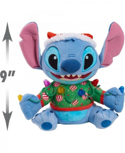 Disney Holiday Lights Stitch 9-inch Feature Plush Stuffed Animal with Lights and Sounds Officially Licensed Kids Toys for Age...