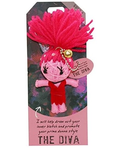 String Voodoo Doll Keychain – Novelty Voodoo Doll for Bag Luggage or Car Mirror - Diva Voodoo Keychain 5 inches Multicolor (1...