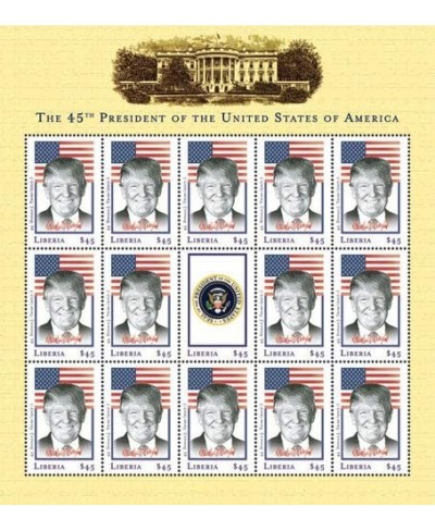 2017 US President Donald Trump 45th President Collectible Sheet of 15 Stamps Mint Never Hinged $49.24 - Collectibles Display ...