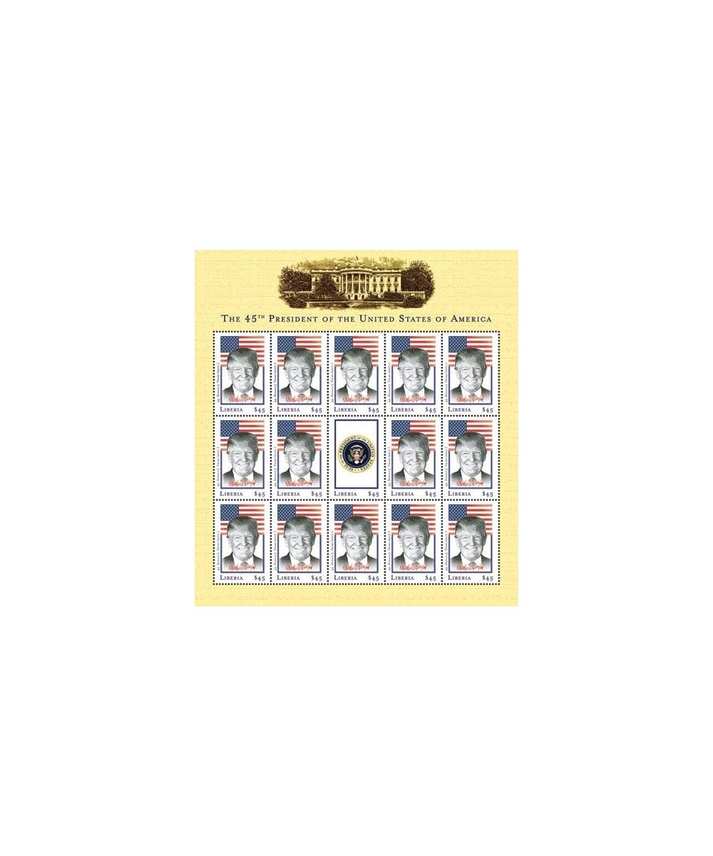 2017 US President Donald Trump 45th President Collectible Sheet of 15 Stamps Mint Never Hinged $49.24 - Collectibles Display ...