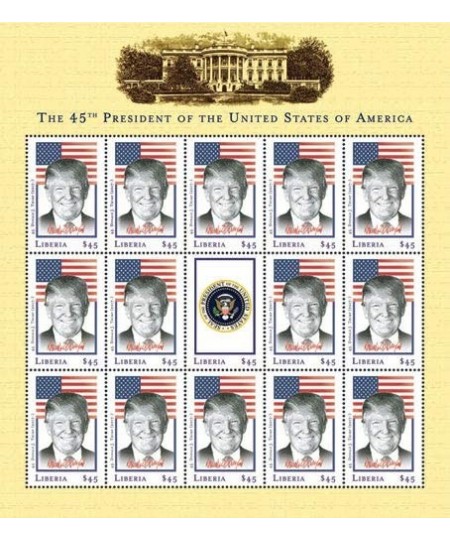 2017 US President Donald Trump 45th President Collectible Sheet of 15 Stamps Mint Never Hinged $49.24 - Collectibles Display ...