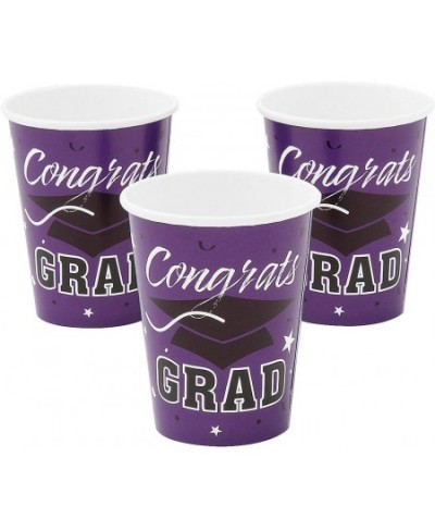 CONGRATS GRAD PURPLE 9OZ CUPS (25PC) - Party Supplies - 25 Pieces $18.11 - Kids' Party Tableware