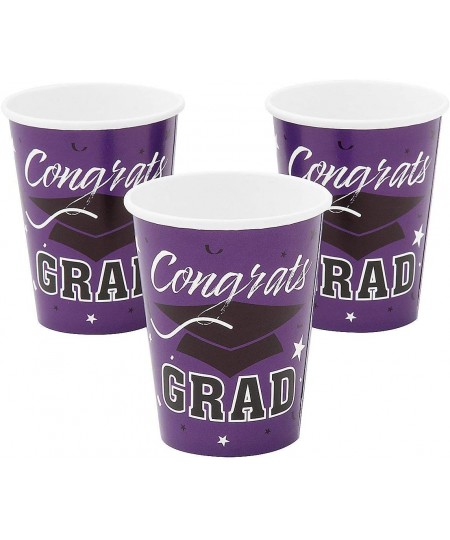 CONGRATS GRAD PURPLE 9OZ CUPS (25PC) - Party Supplies - 25 Pieces $18.11 - Kids' Party Tableware