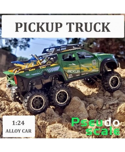 1/24 Metal Pickup Toy Truck car for Boys Over 3 Years Old Toys six Wheel Alloy die Casting Pull Back car Toy (Green) $43.30 -...