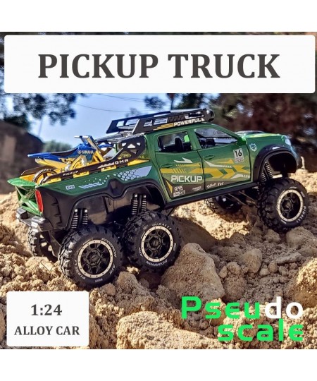 1/24 Metal Pickup Toy Truck car for Boys Over 3 Years Old Toys six Wheel Alloy die Casting Pull Back car Toy (Green) $43.30 -...