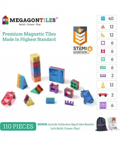 110PCS Premium Magnetic Tiles | STEM AUTHENTICATED | Magnetic Blocks | Magnetic Toys | Magnetic Building Blocks|Gift for Todd...