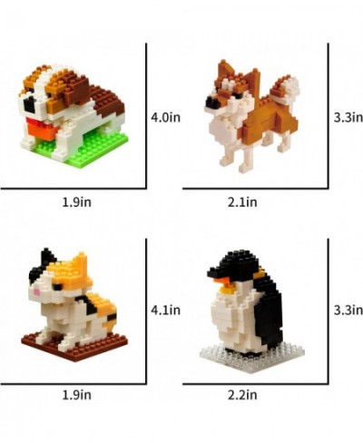 12 in 1 Mini Animals Building Blocks Party Favors for Kids Building Brick Stem Toys for Birthday (12 in 1 Dogs Building Block...