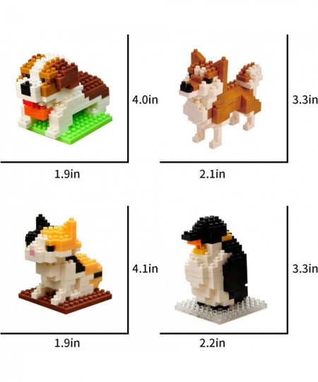 12 in 1 Mini Animals Building Blocks Party Favors for Kids Building Brick Stem Toys for Birthday (12 in 1 Dogs Building Block...