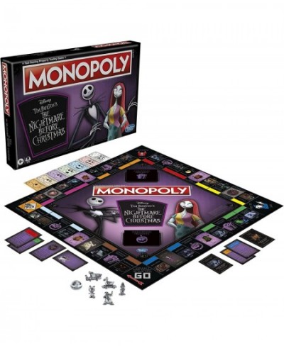 Monopoly: Disney Tim Burton's The Nightmare Before Christmas Edition Board Game Fun Family Game Board Game for Kids Ages 8 an...