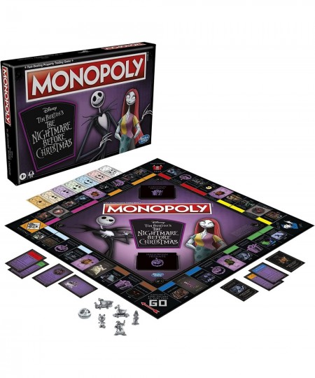 Monopoly: Disney Tim Burton's The Nightmare Before Christmas Edition Board Game Fun Family Game Board Game for Kids Ages 8 an...