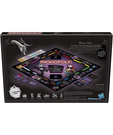 Monopoly: Disney Tim Burton's The Nightmare Before Christmas Edition Board Game Fun Family Game Board Game for Kids Ages 8 an...