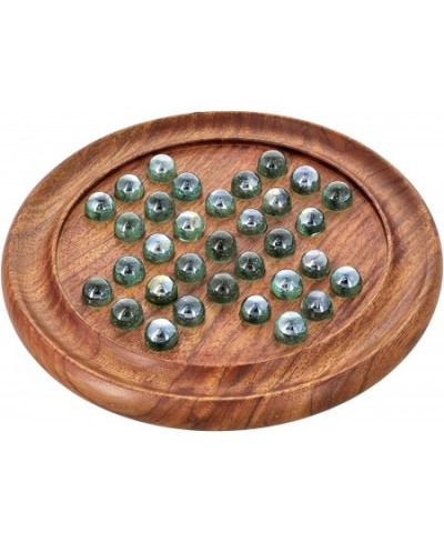 Games Solitaire Board In Wood With Glass Marbles $57.20 - Board Games