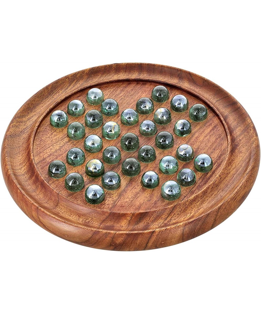 Games Solitaire Board In Wood With Glass Marbles $57.20 - Board Games