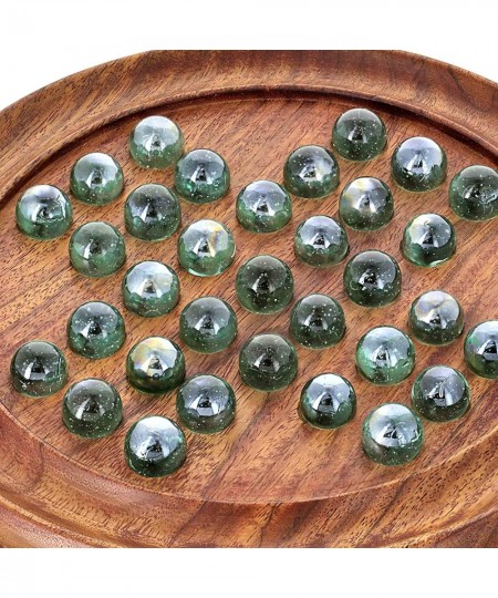 Games Solitaire Board In Wood With Glass Marbles $57.20 - Board Games