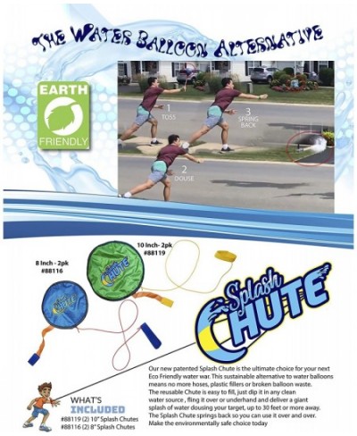 Splash Chutes Environmentally-Conscious Water-Balloon-Alternative Soaker Pack of 2 10" Diameter $25.71 - Water Balloons